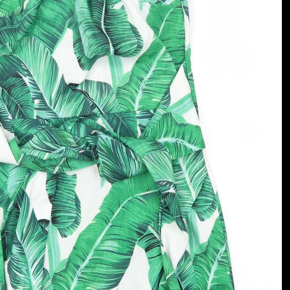 Parisian Womens Grey Floral  Mini  Size 8  - Leaves Print