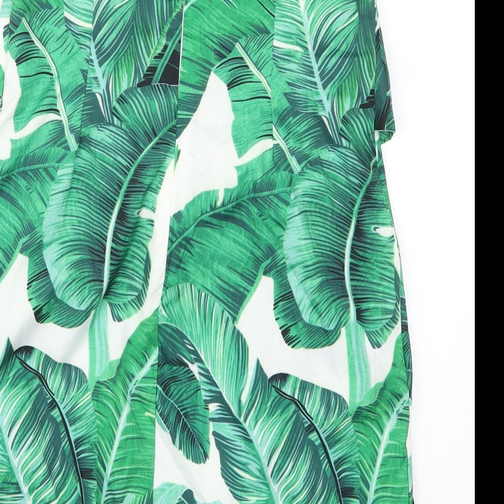 Parisian Womens Grey Floral  Mini  Size 8  - Leaves Print