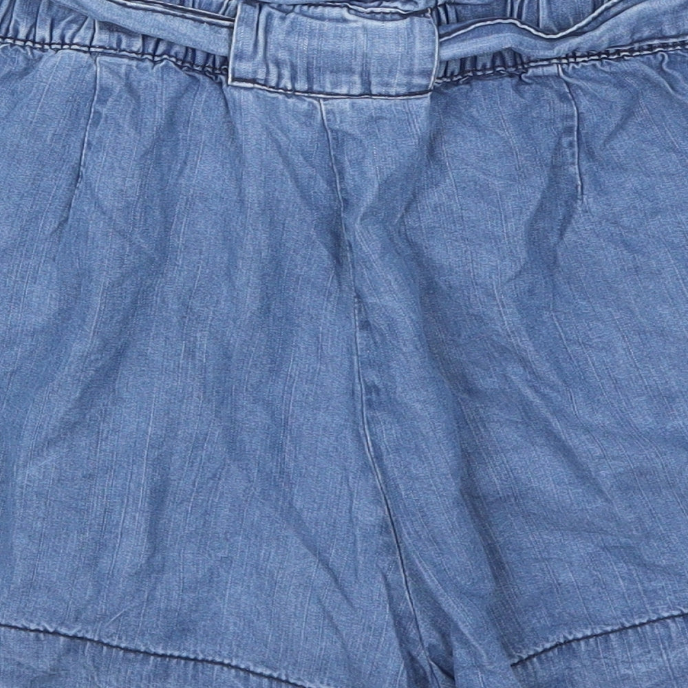 H&M Womens Blue  Denim Paperbag Shorts Size 10