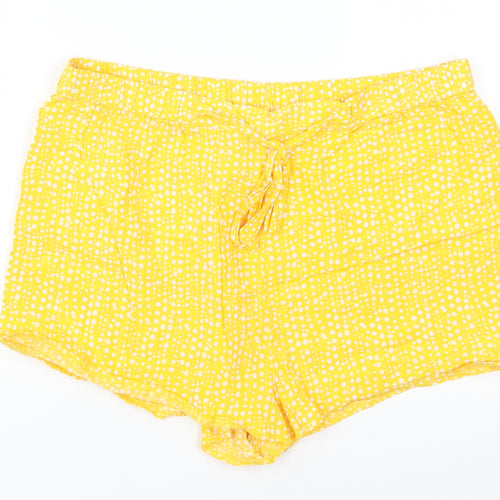 Primark Womens Yellow Polka Dot  Mom Shorts Size 12