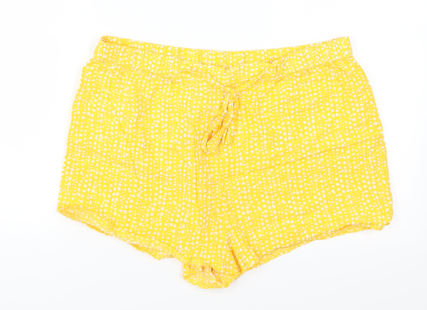 Primark Womens Yellow Polka Dot  Mom Shorts Size 12