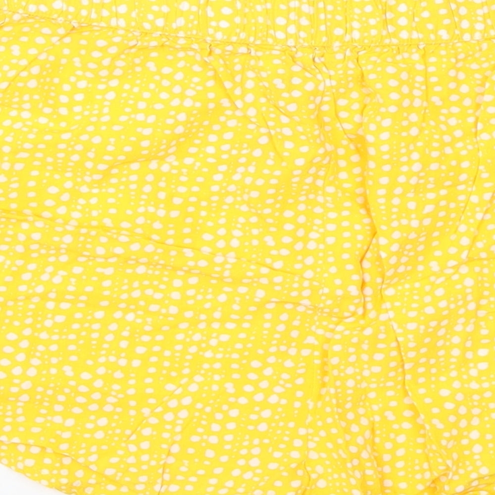 Primark Womens Yellow Polka Dot  Mom Shorts Size 12