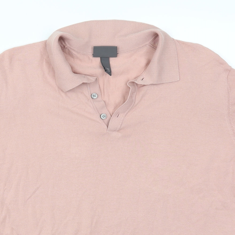 H&M Mens Pink    Polo Size XL
