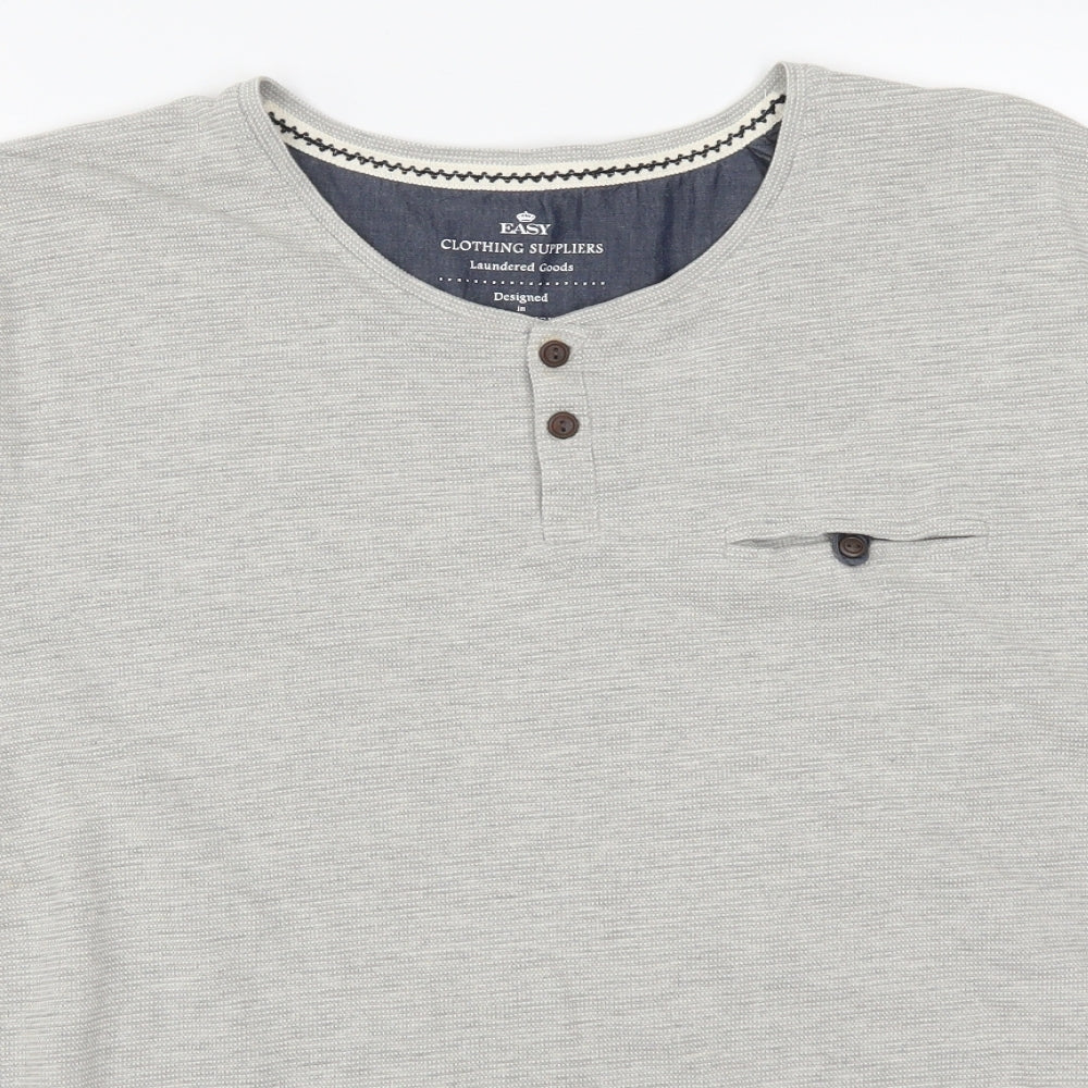 Easy Mens Grey    T-Shirt Size XL