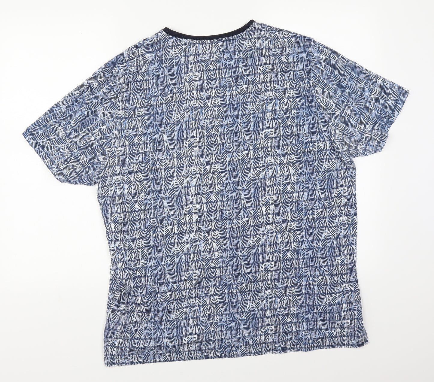Easy Mens Blue    T-Shirt Size XL  - Leaf Print