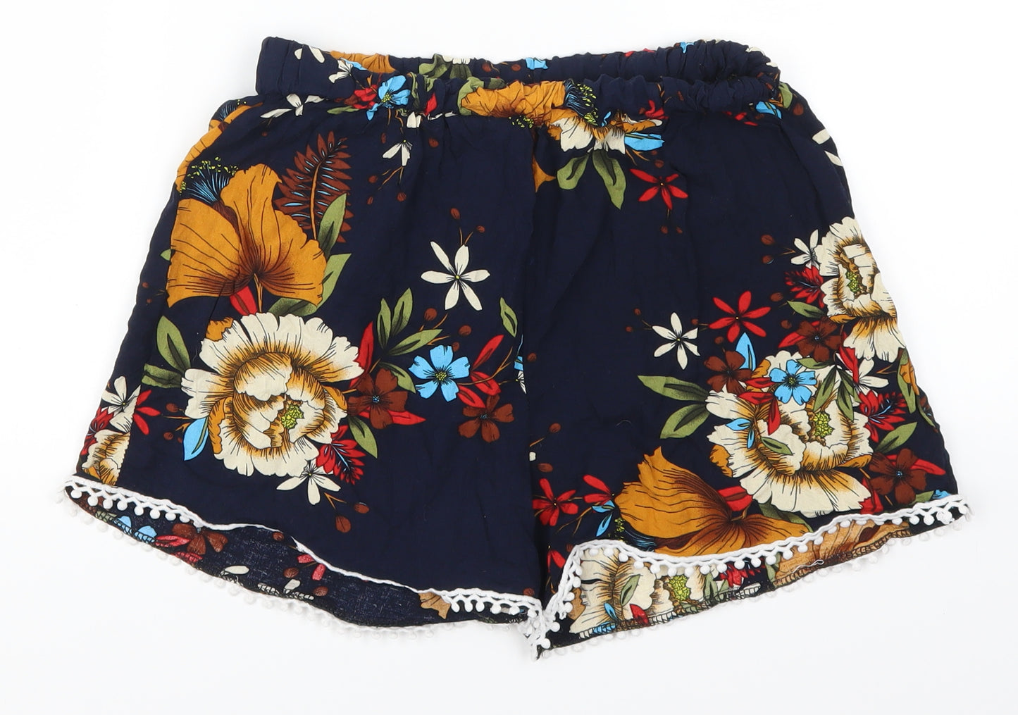 Preworn Womens Blue Floral  Mom Shorts Size M