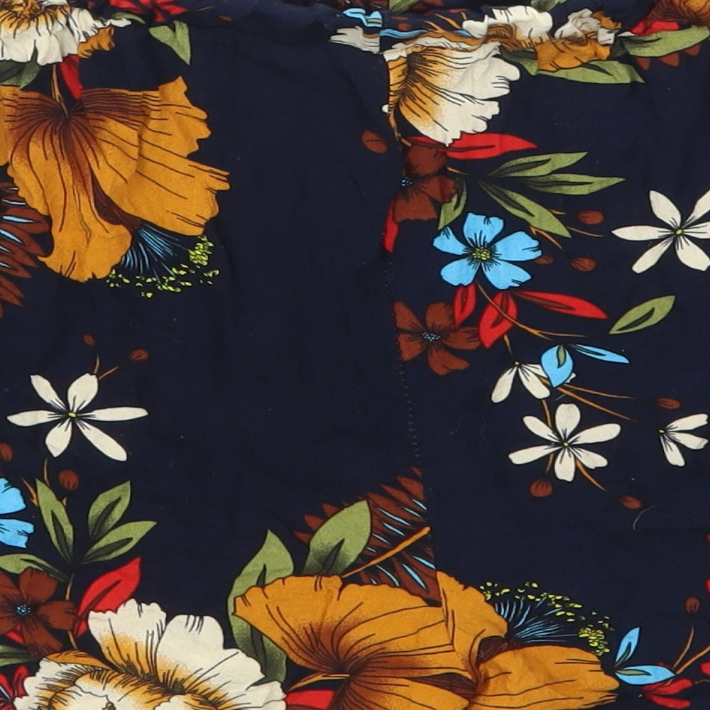 Preworn Womens Blue Floral  Mom Shorts Size M