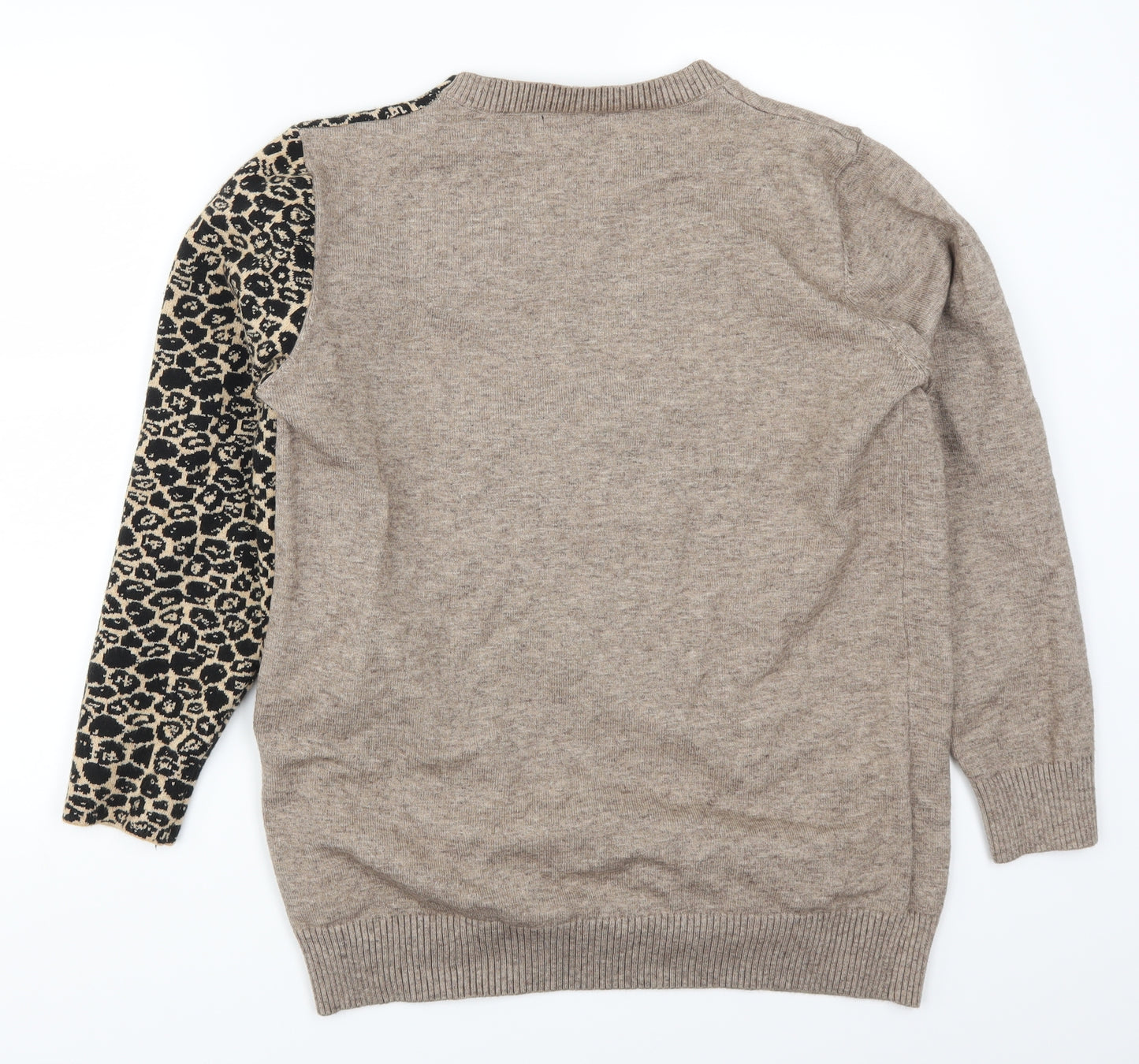 Sheilay Womens Brown Animal Print  Pullover Jumper Size XL