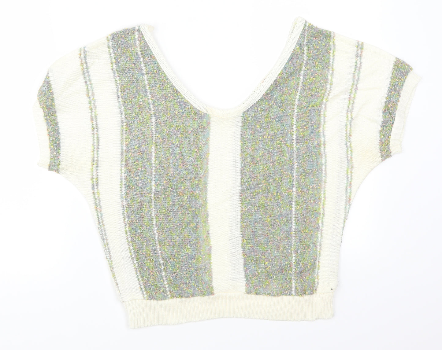 Preworn Womens Green Striped  Pullover Jumper Size 16