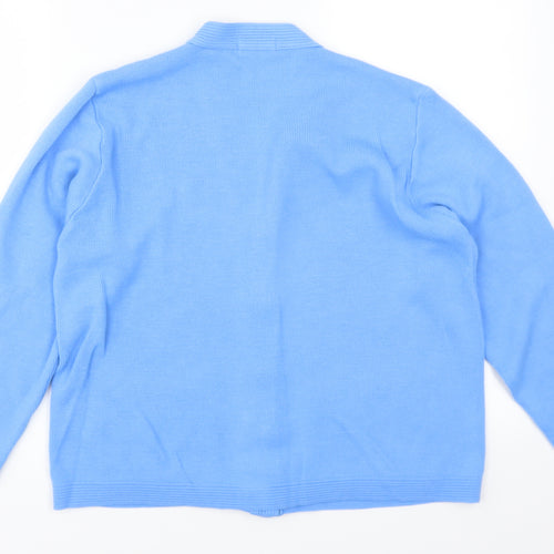Care Womens Blue   Cardigan Jumper Size M  - Flowers