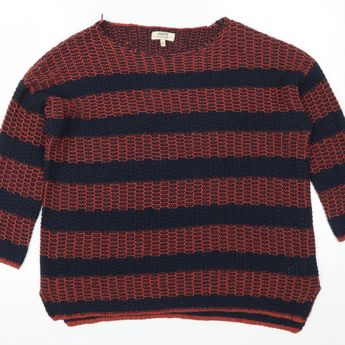 Papapya Womens Red Striped  Pullover Jumper Size M