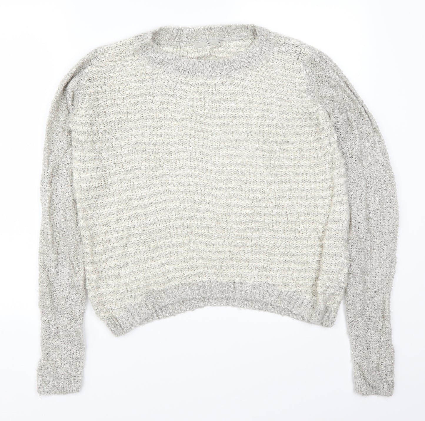 TU Womens Beige Striped  Pullover Jumper Size 12