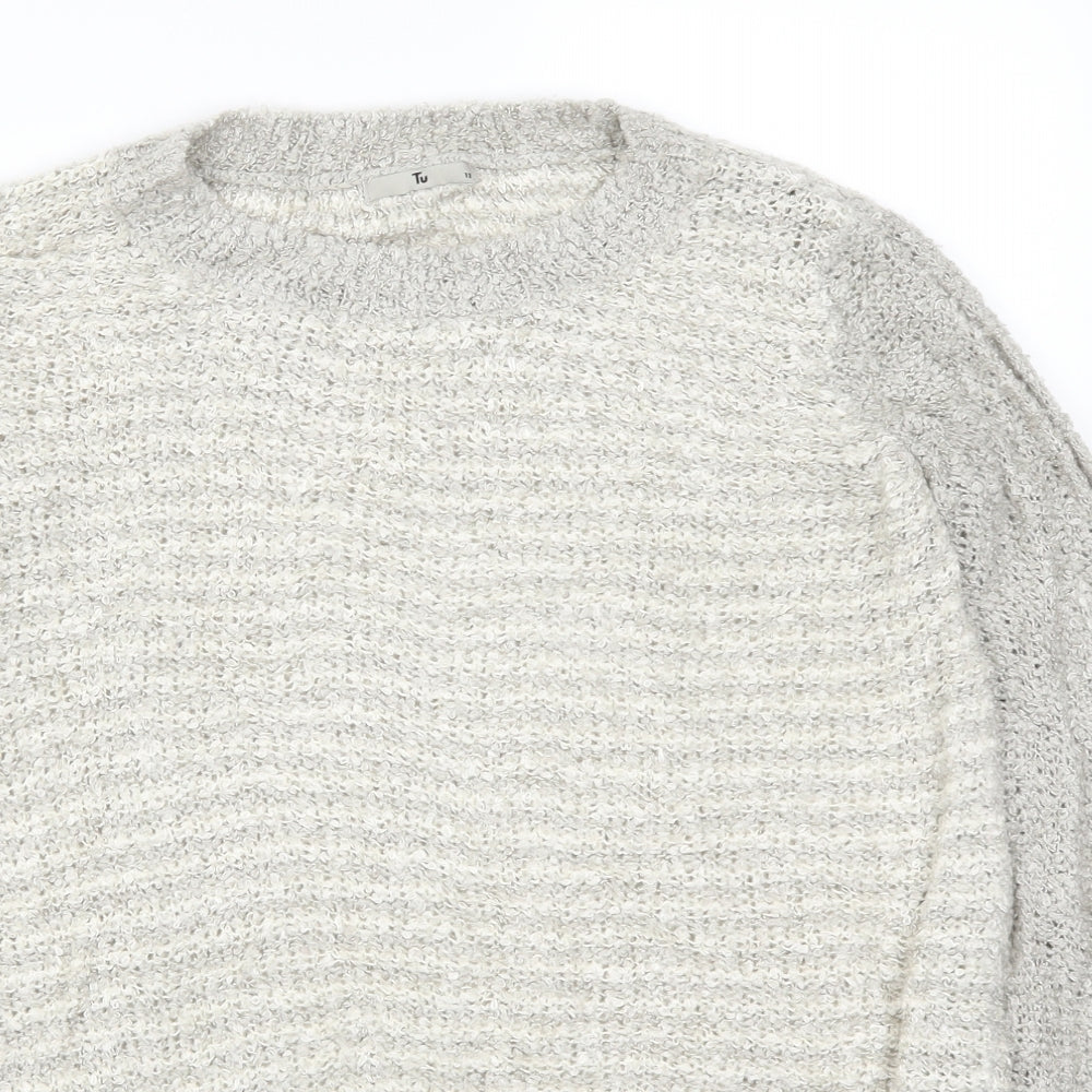 TU Womens Beige Striped  Pullover Jumper Size 12