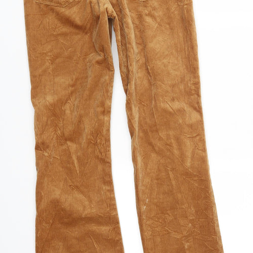 Zara Womens Brown  Corduroy Trousers  Size 8 L31 in