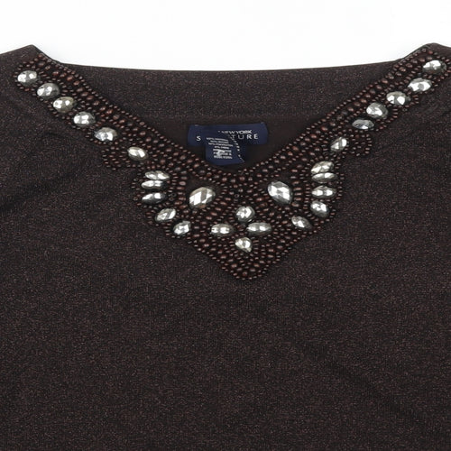 Jones New York Womens Brown   Pullover Jumper Size XL