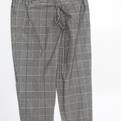 Boohoo Womens Black Houndstooth  Trousers  Size 10 L25 in