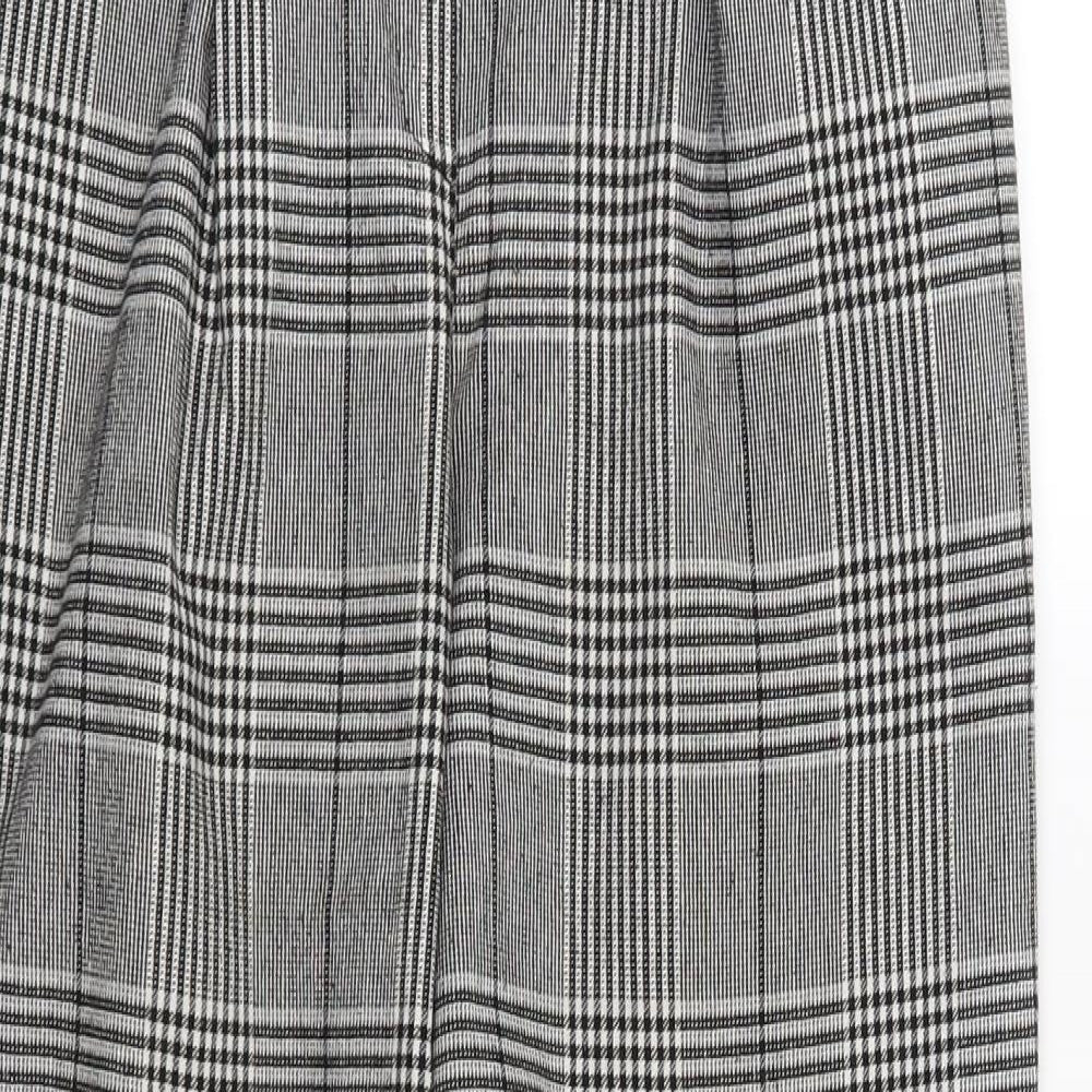Boohoo Womens Black Houndstooth  Trousers  Size 10 L25 in