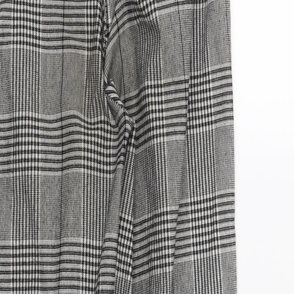Boohoo Womens Black Houndstooth  Trousers  Size 10 L25 in