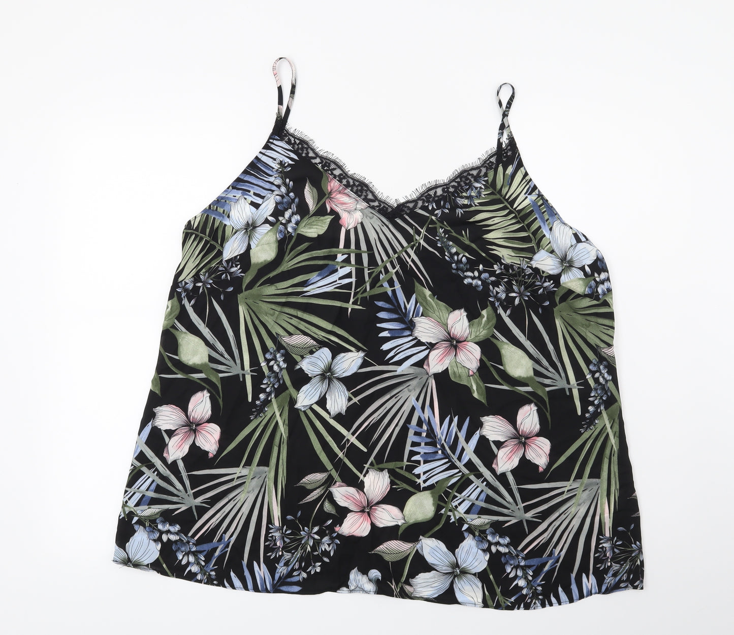 F&F Womens Black Floral  Basic Blouse Size 20