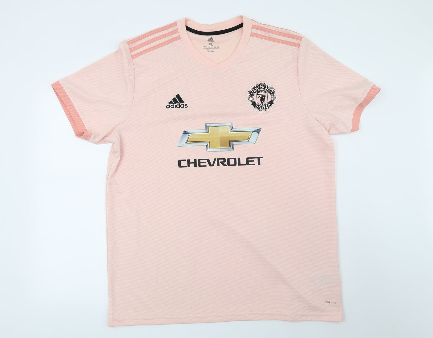 adidas Mens Pink   Basic T-Shirt Size XL  - Manchester united Football Club