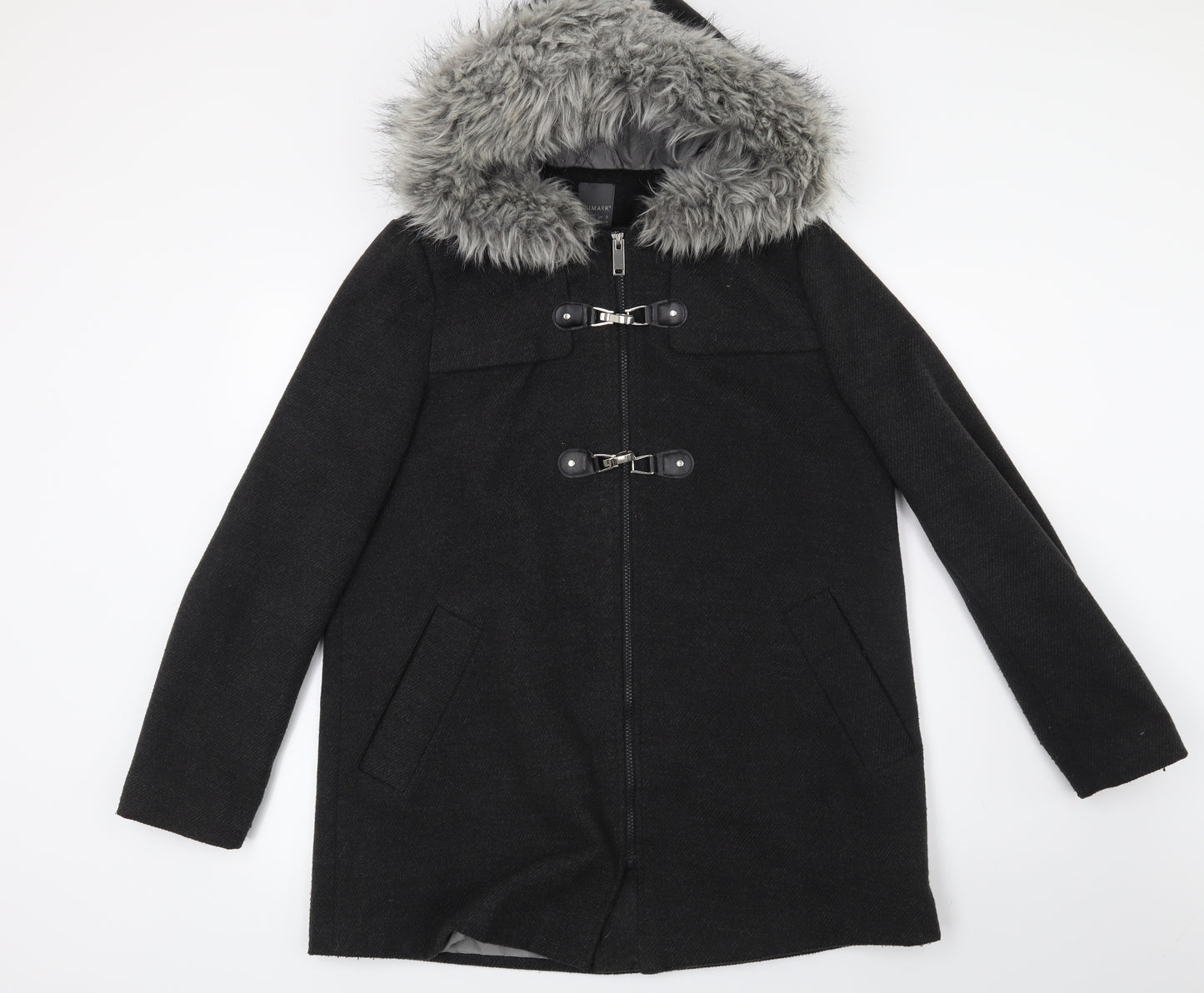 Primark Womens Grey   Overcoat Coat Size 14