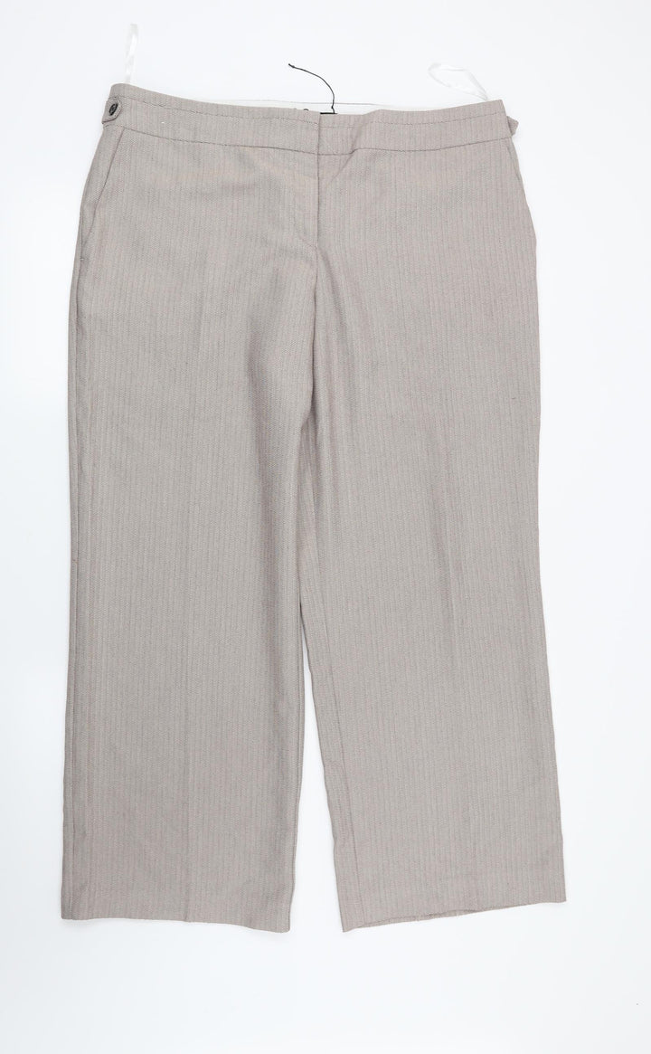 NEXT Womens Brown Herringbone  Trousers  Size 16 L29 in