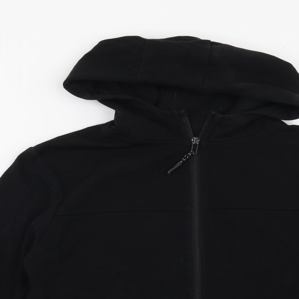 Rebel Boys Black   Full Zip Hoodie Size 12-13 Years
