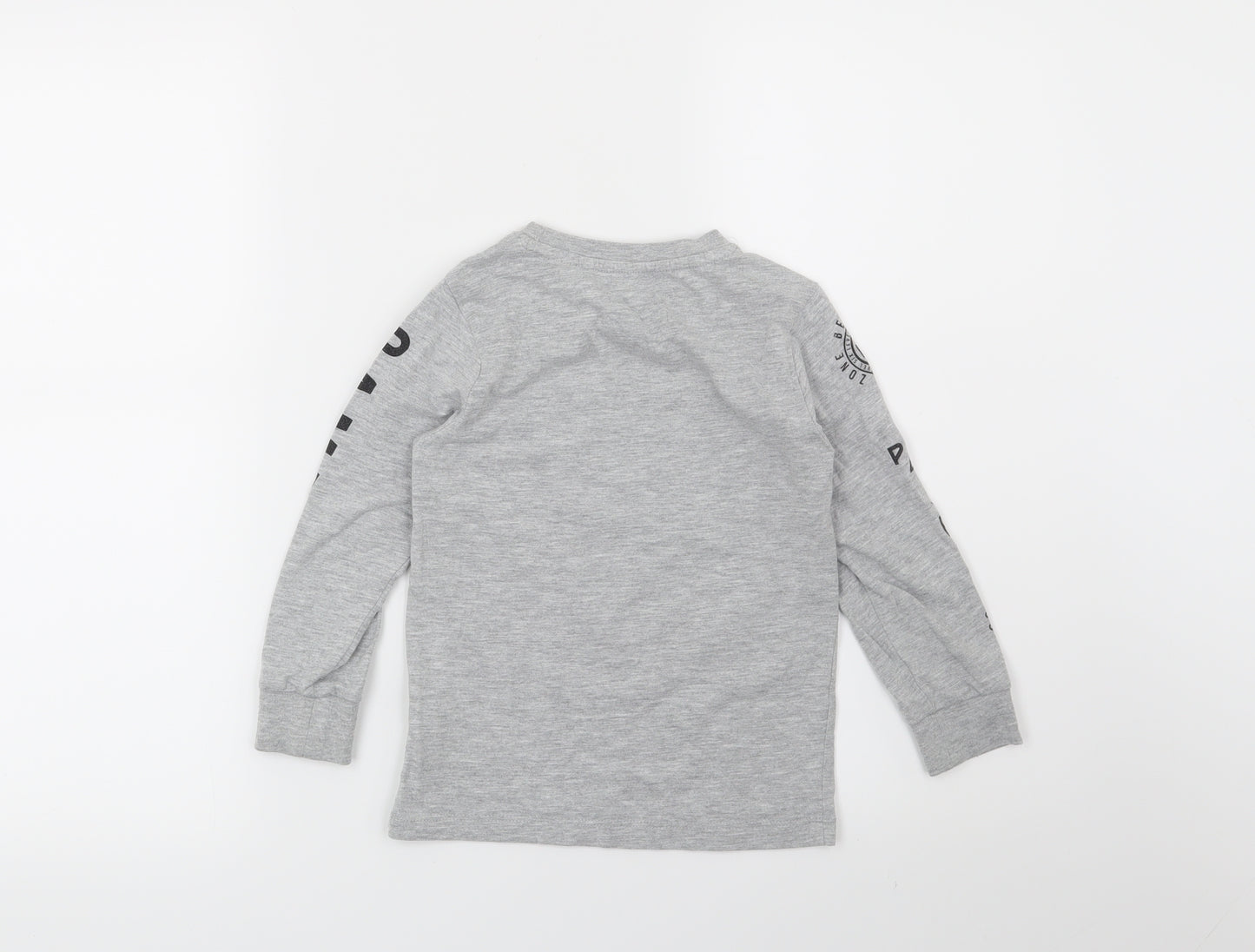 Blue Zoo Boys Grey   Basic T-Shirt Size 4-5 Years  - Game on-Next Level Complete