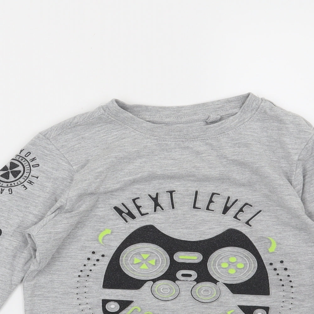 Blue Zoo Boys Grey   Basic T-Shirt Size 4-5 Years  - Game on-Next Level Complete
