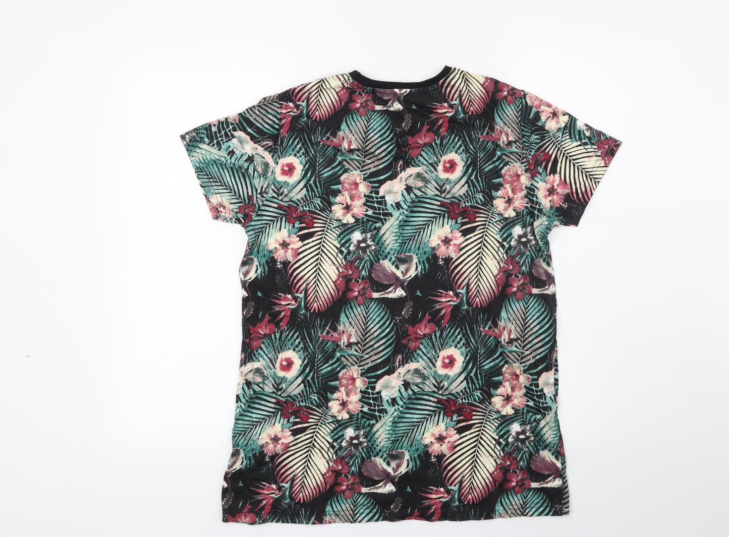 Primark Boys Black Floral  Basic T-Shirt Size 13-14 Years