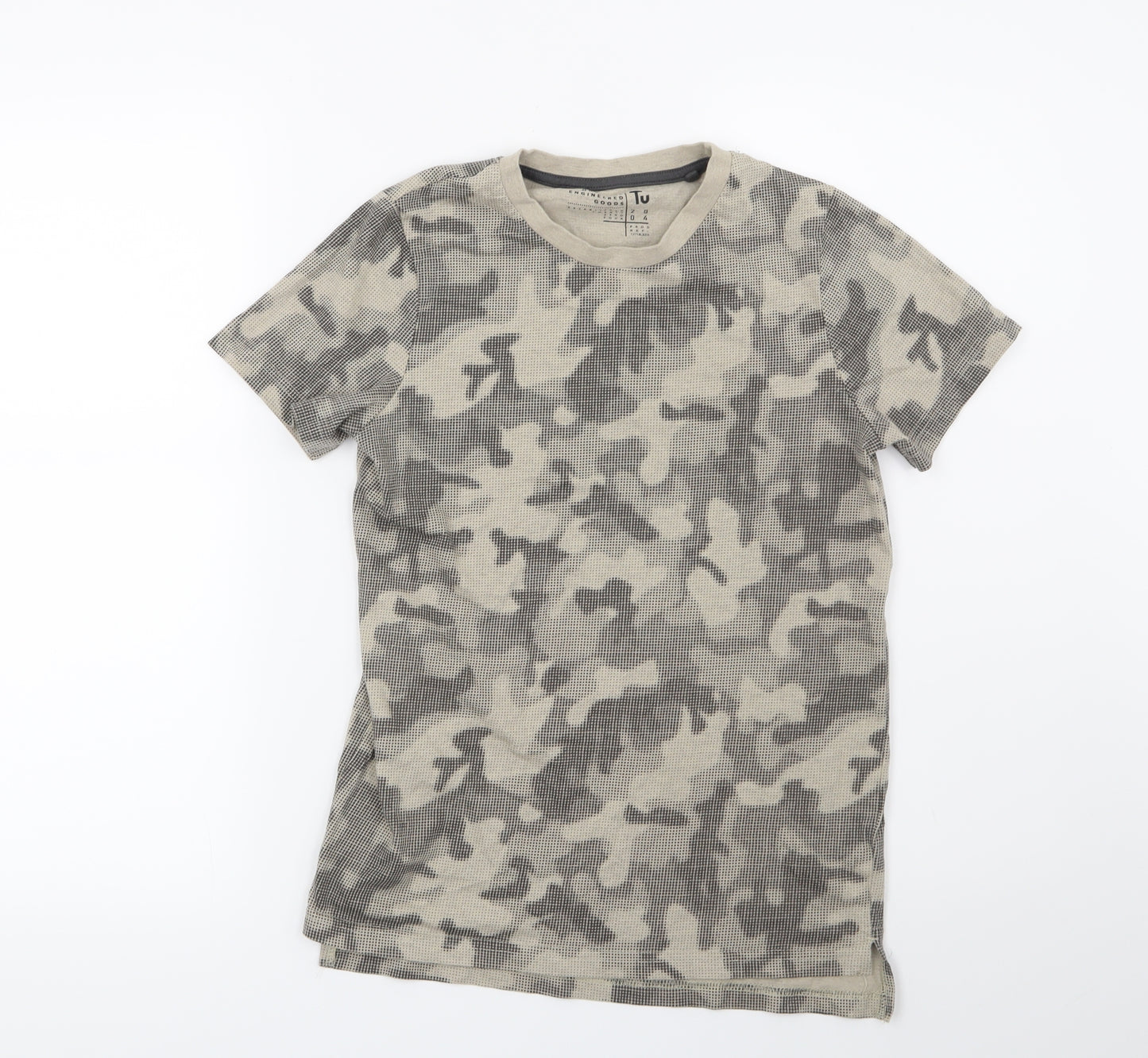 TU Boys Beige Camouflage  Basic T-Shirt Size 12 Years