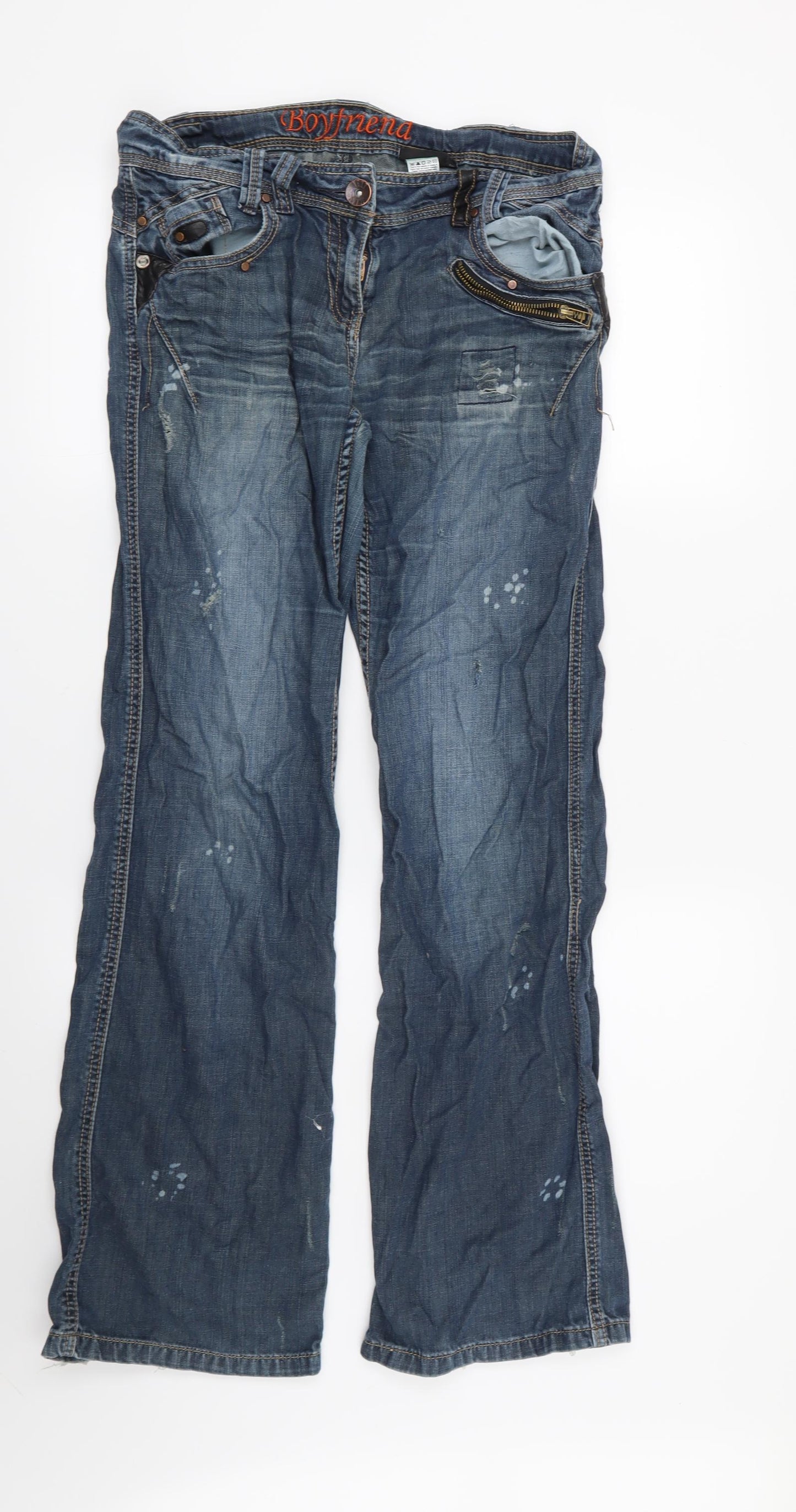 NEXT Womens Blue   Boyfriend Jeans Size 12 L30 in
