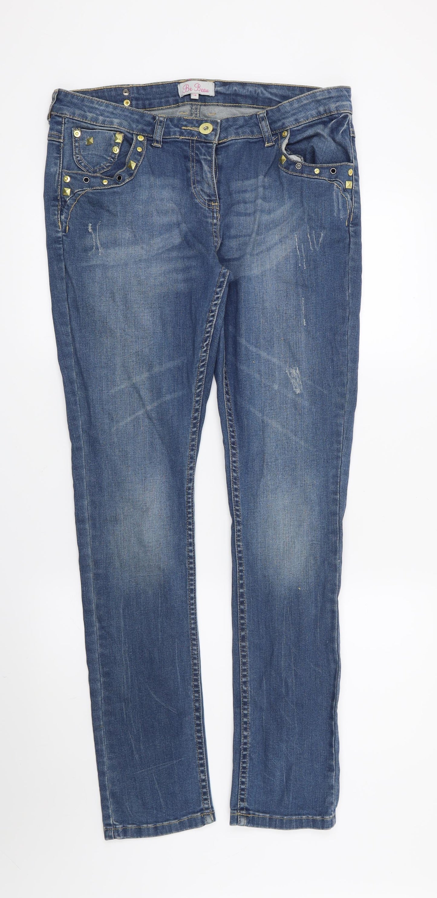 Be beau Womens Blue   Straight Jeans Size 14 L31 in