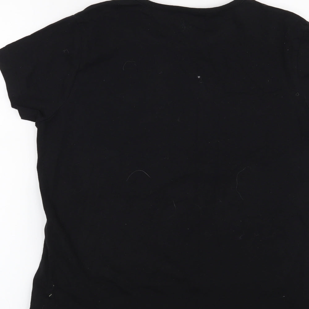 Primark Girls Black   Basic T-Shirt Size 12-13 Years  - Unicorn