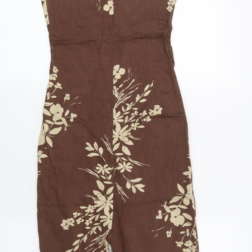 Preworn Womens Brown Floral  Bodycon  Size 8