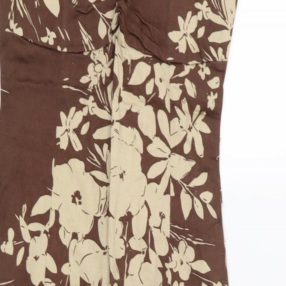 Preworn Womens Brown Floral  Bodycon  Size 8