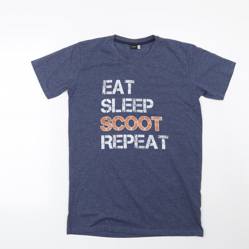Preworn Boys Blue   Basic T-Shirt Size 12 Years  - Eat Sleep Scoot Repeat