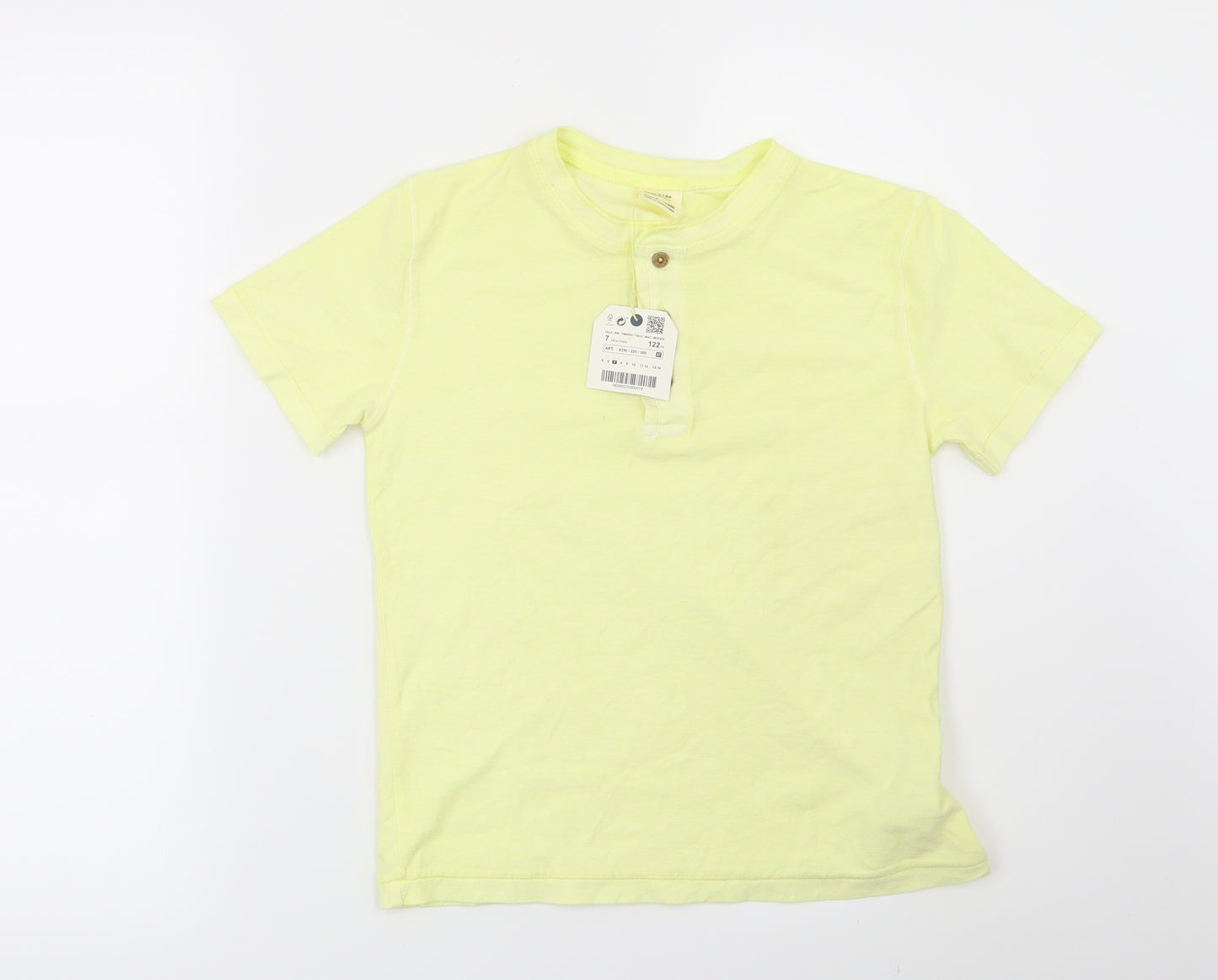 Zara Boys Yellow   Basic T-Shirt Size 7 Years