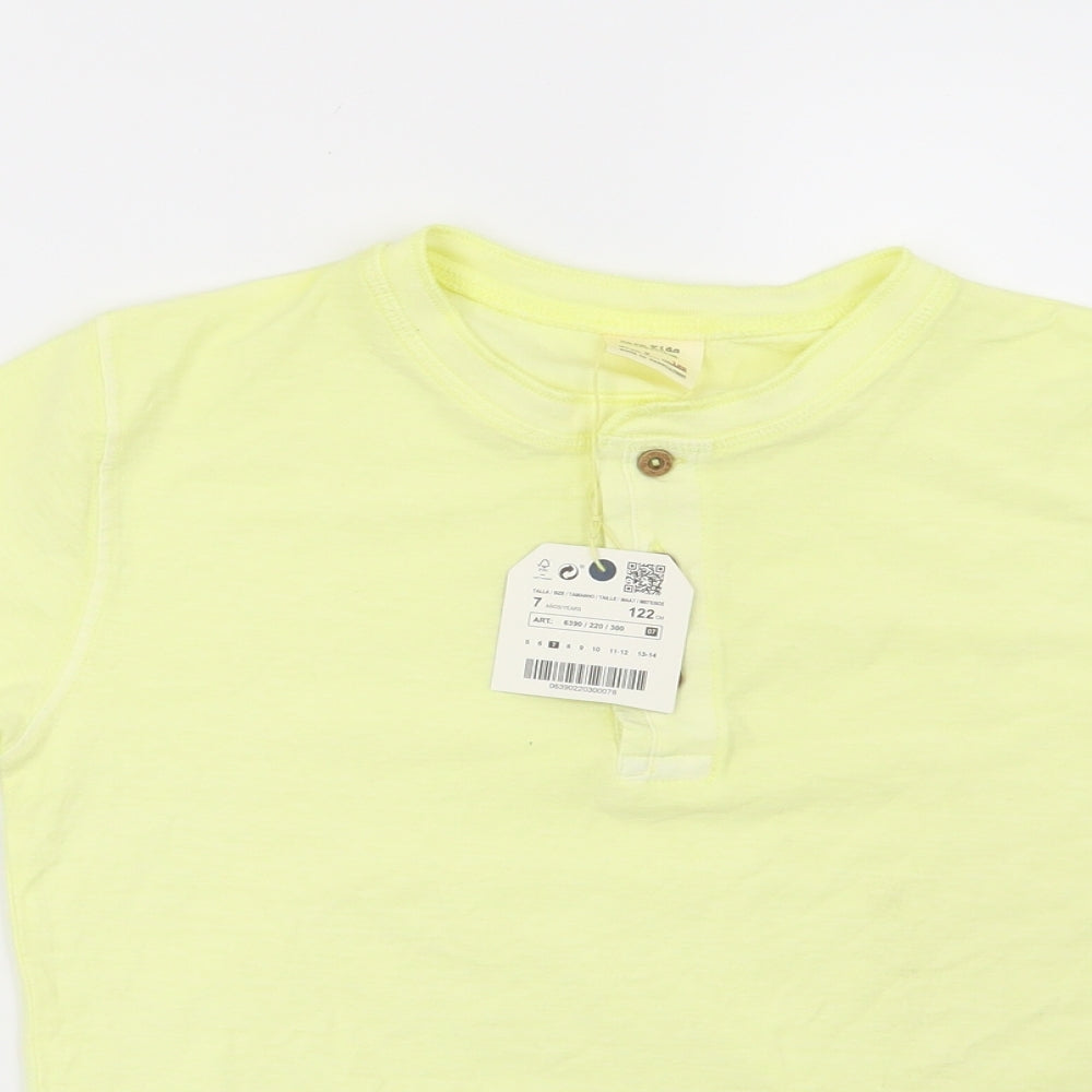 Zara Boys Yellow   Basic T-Shirt Size 7 Years