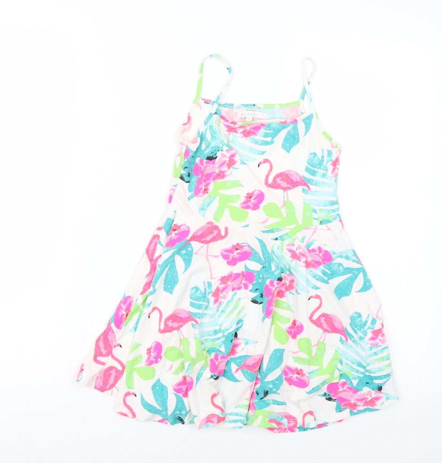 Bluezoo Girls White Floral Rayon Basic T-Shirt Size 6-7 Years