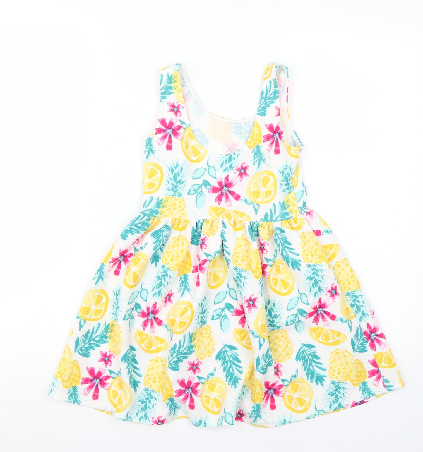 Nutmeg Girls White Floral  A-Line  Size 6-7 Years