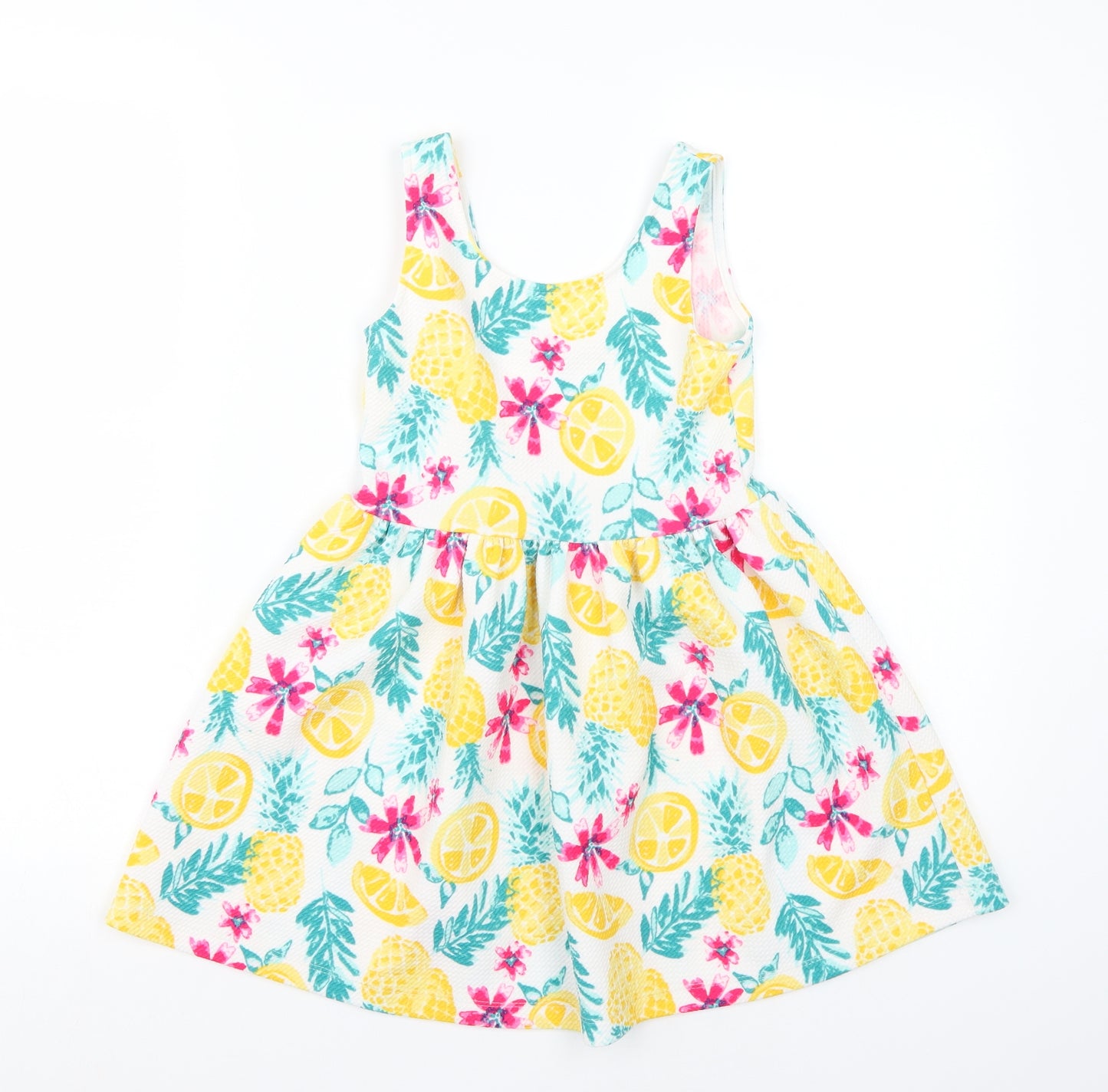 Nutmeg Girls White Floral  A-Line  Size 6-7 Years