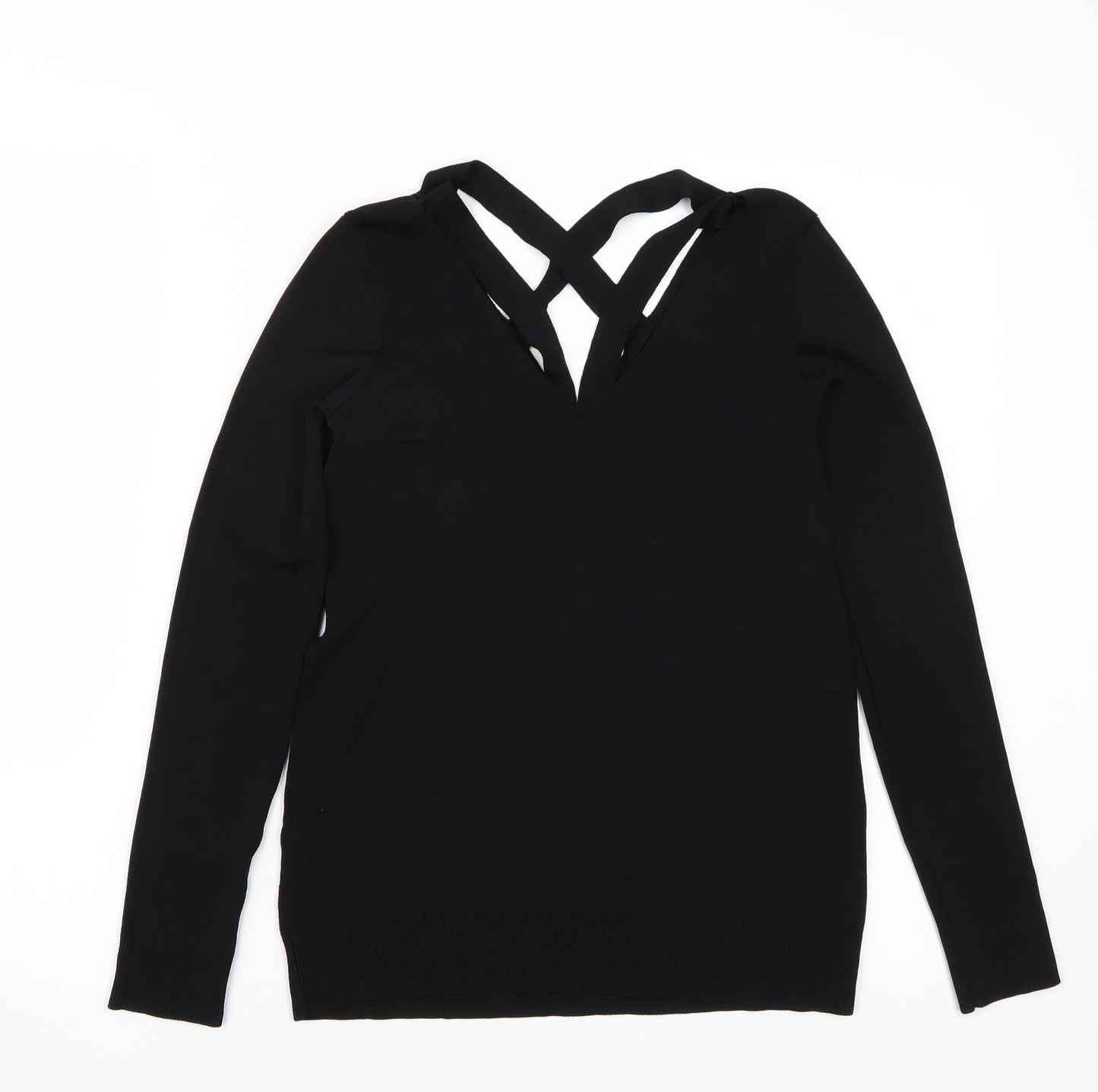 Warehouse Womens Black   Basic T-Shirt Size 12