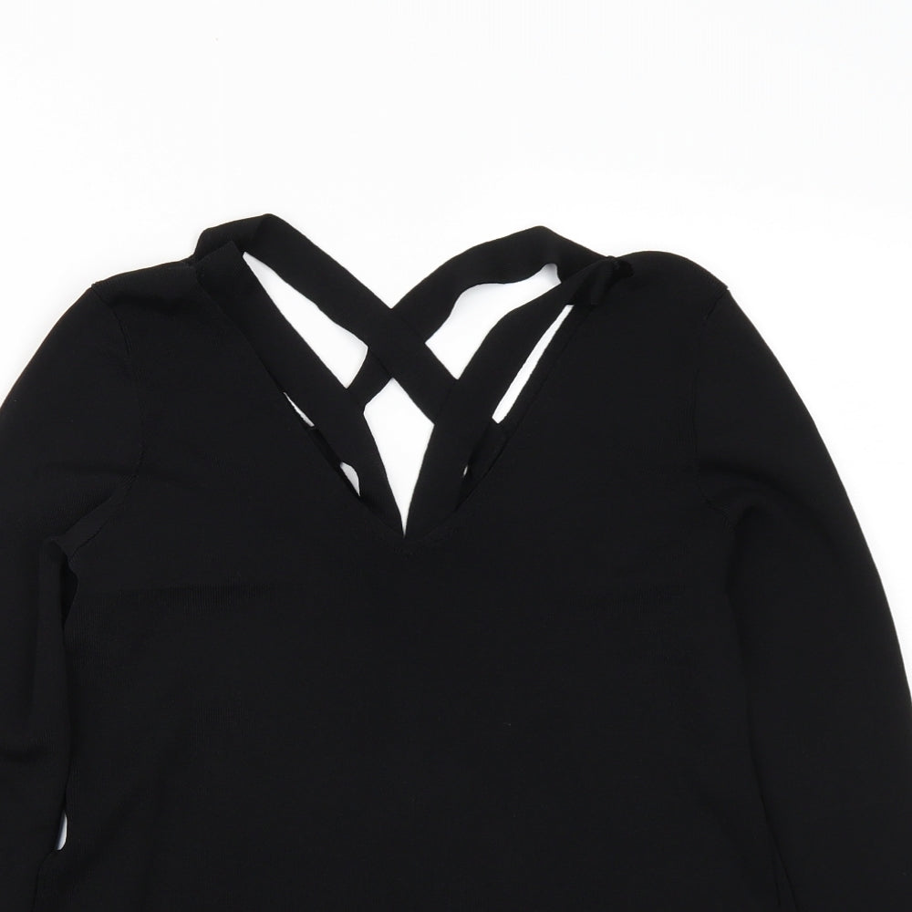Warehouse Womens Black   Basic T-Shirt Size 12