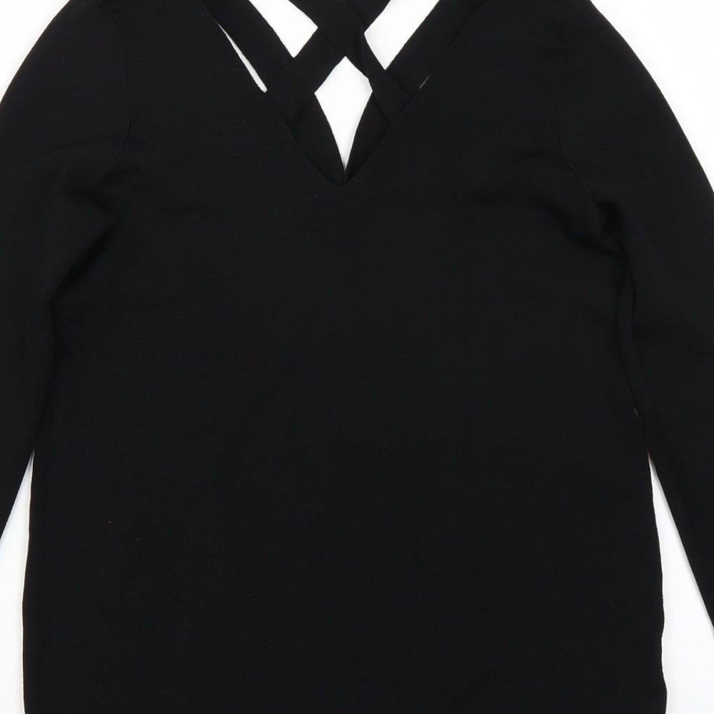 Warehouse Womens Black   Basic T-Shirt Size 12