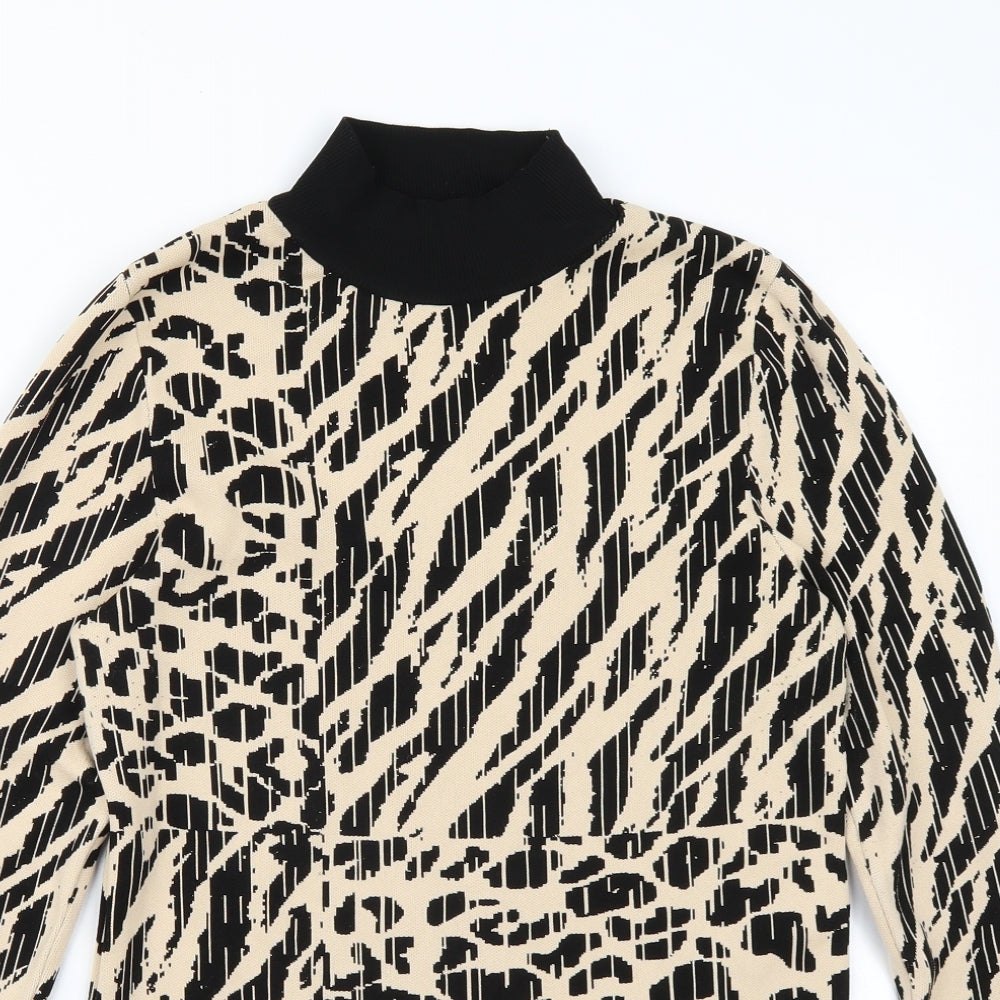 Riverisland Womens Beige Animal Print  Basic T-Shirt Size 12