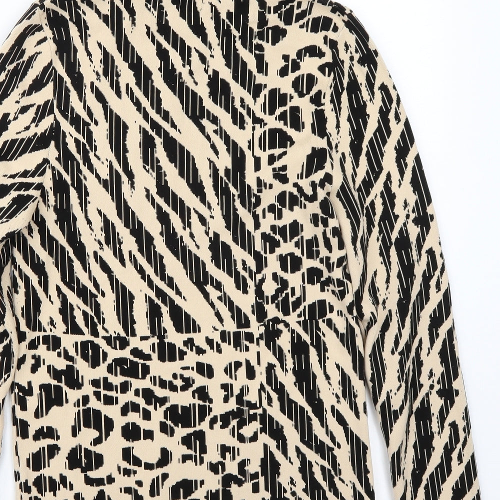 Riverisland Womens Beige Animal Print  Basic T-Shirt Size 12