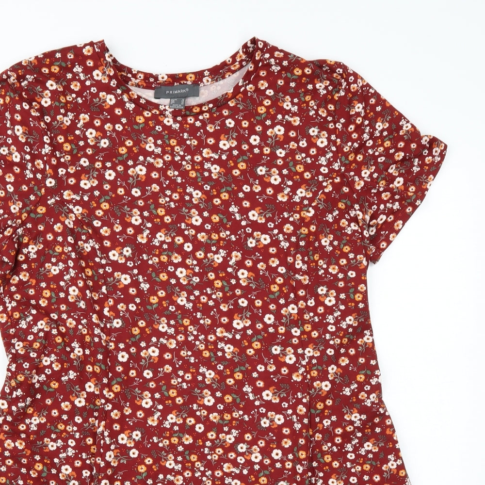 Primark Womens Brown Floral  A-Line  Size 18
