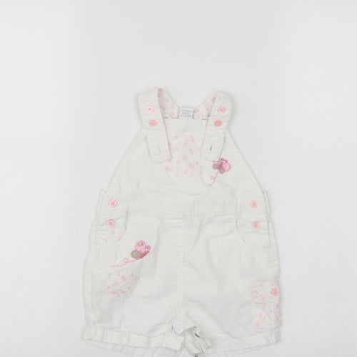 NEXT Girls White Floral  Dungaree One-Piece Size 3-6 Months