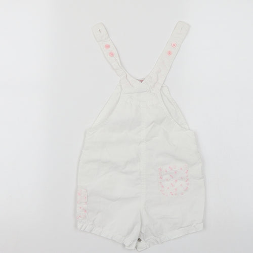 NEXT Girls White Floral  Dungaree One-Piece Size 3-6 Months